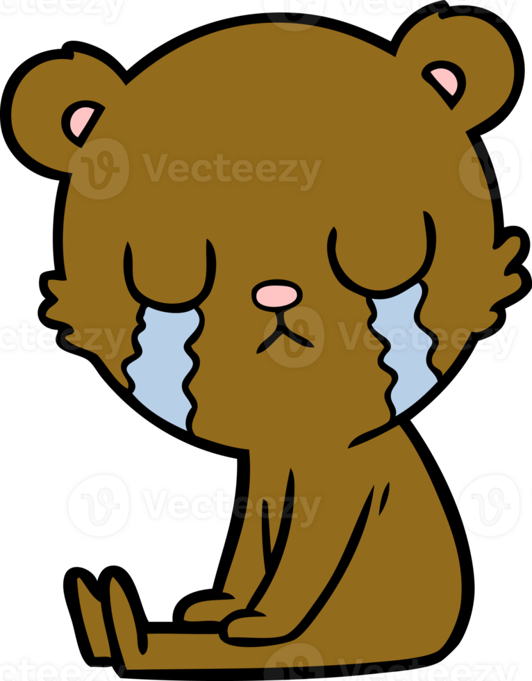 crying bear cartoon chraracter png