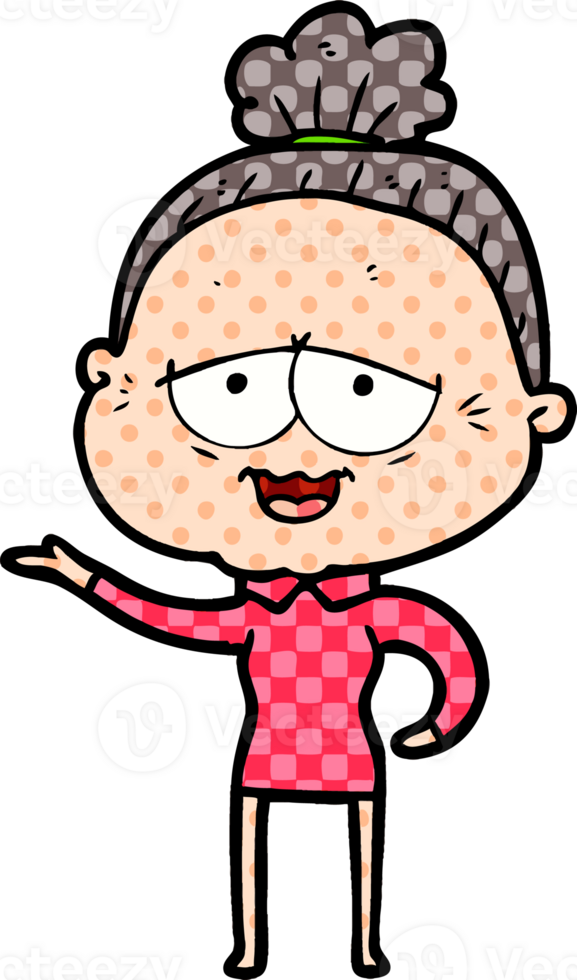 cartoon happy old lady png