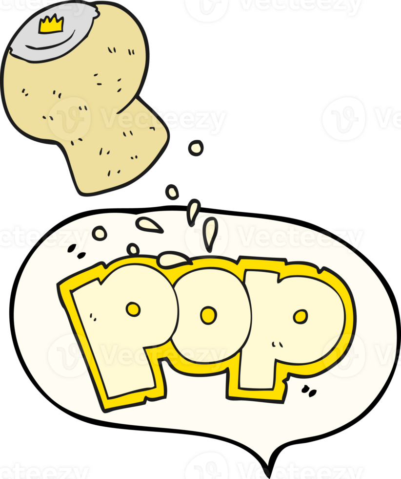 drawn speech bubble cartoon champagne cork popping png
