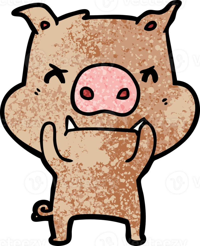 angry cartoon pig png