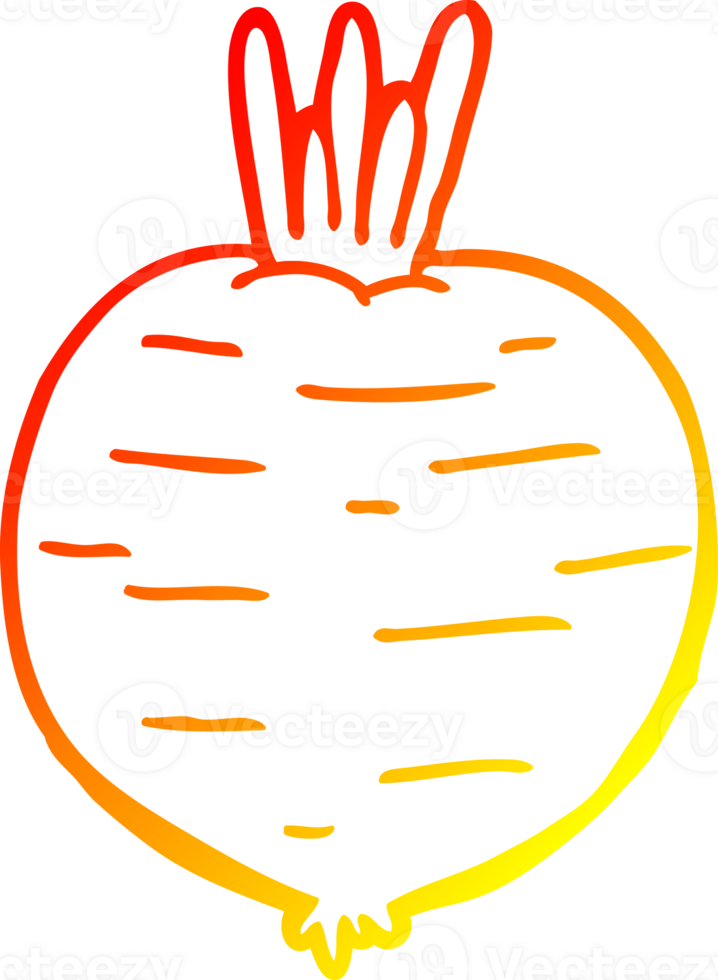 warm gradient line drawing of a cartoon vegetable png