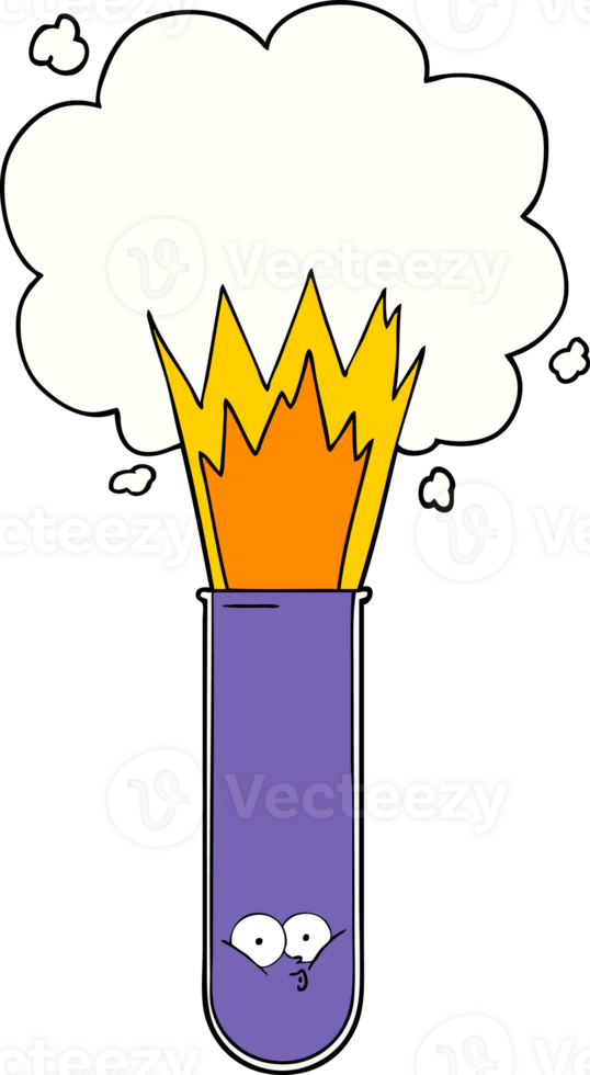cartoon exploding chemicals in test tube png