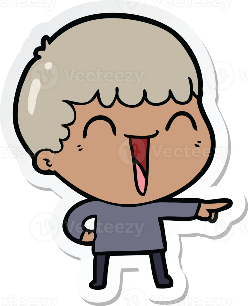 sticker of a cartoon happy man png