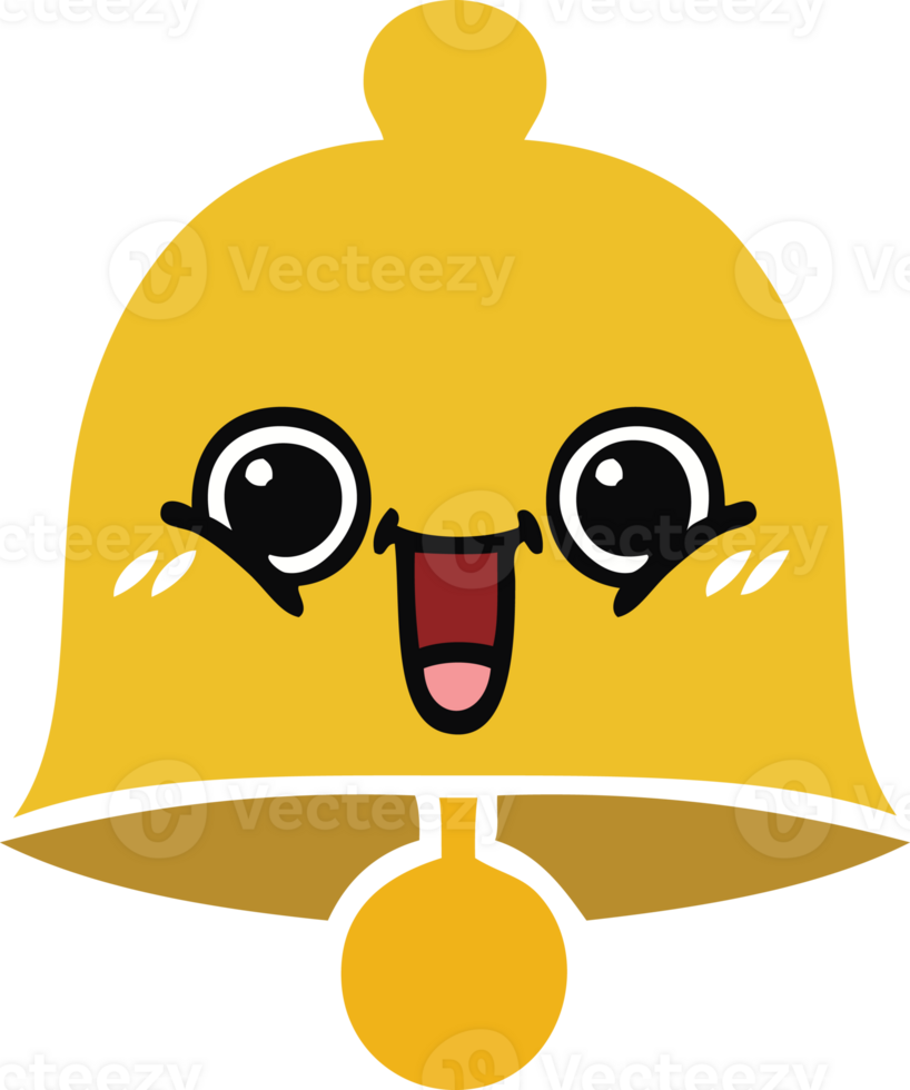 flat color retro cartoon of a bell png