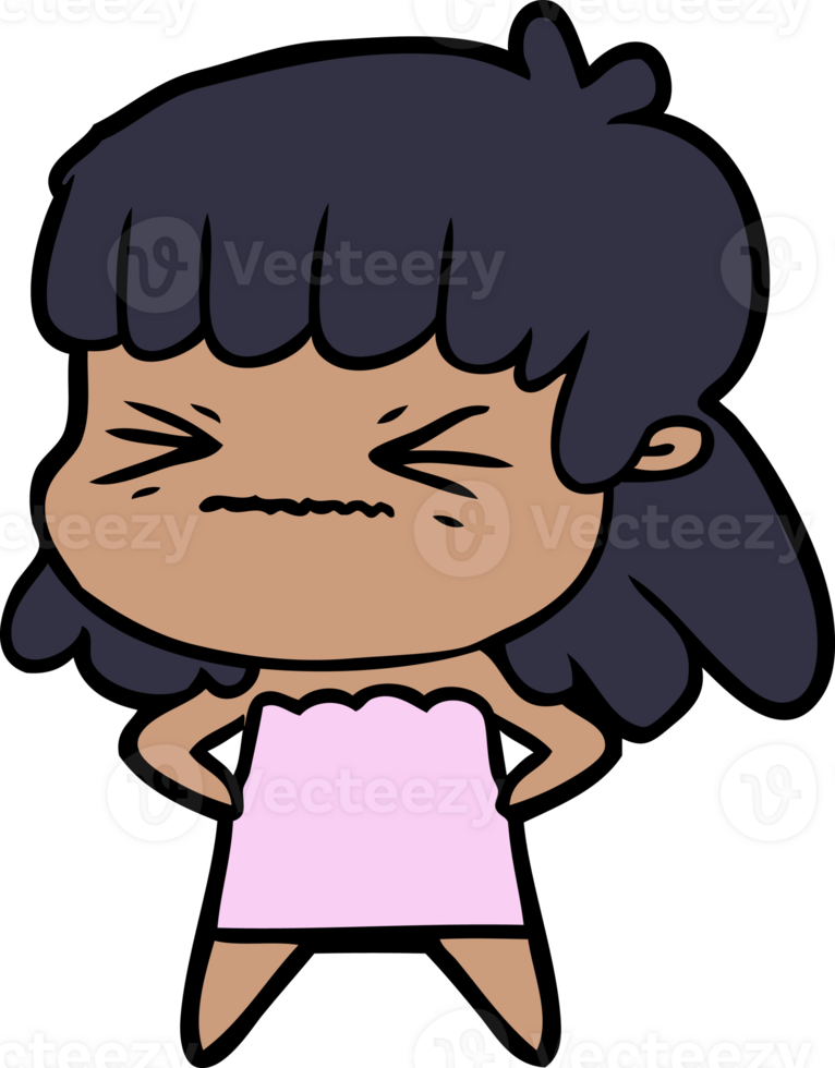 cartoon angry girl png