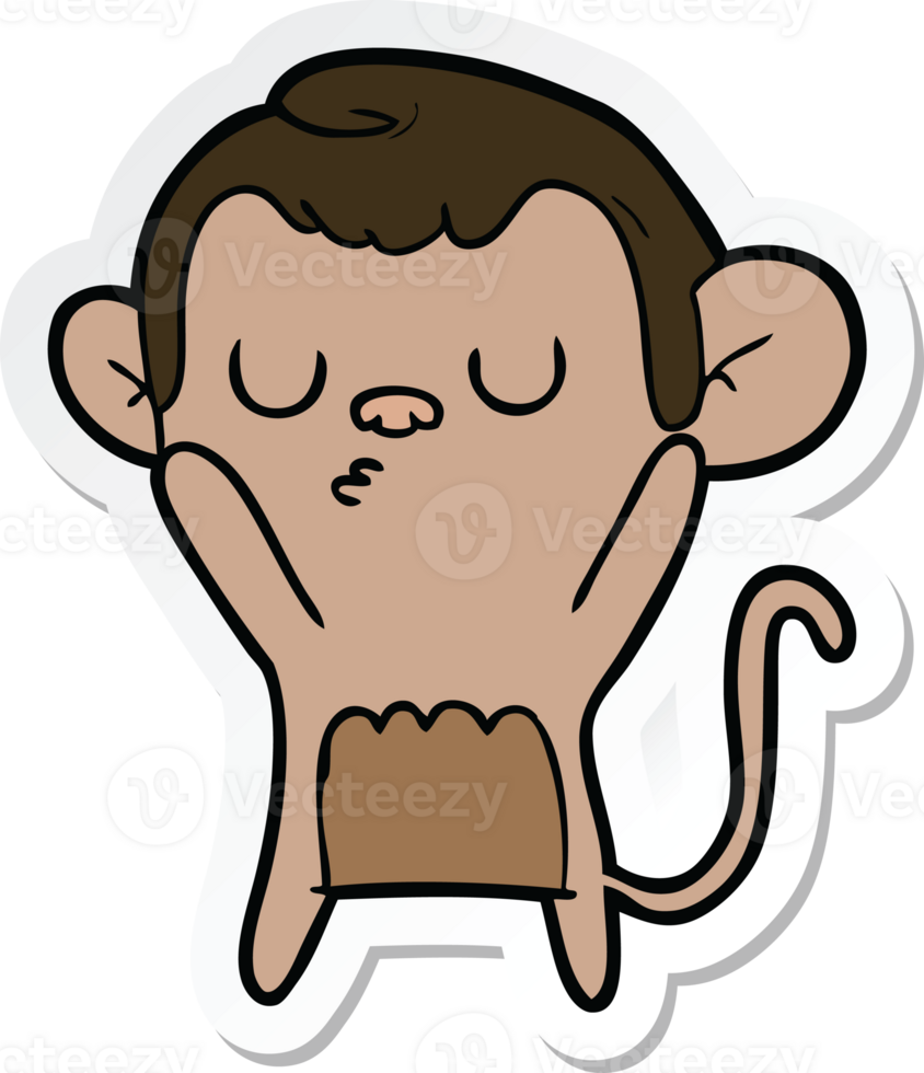 sticker of a cartoon monkey png