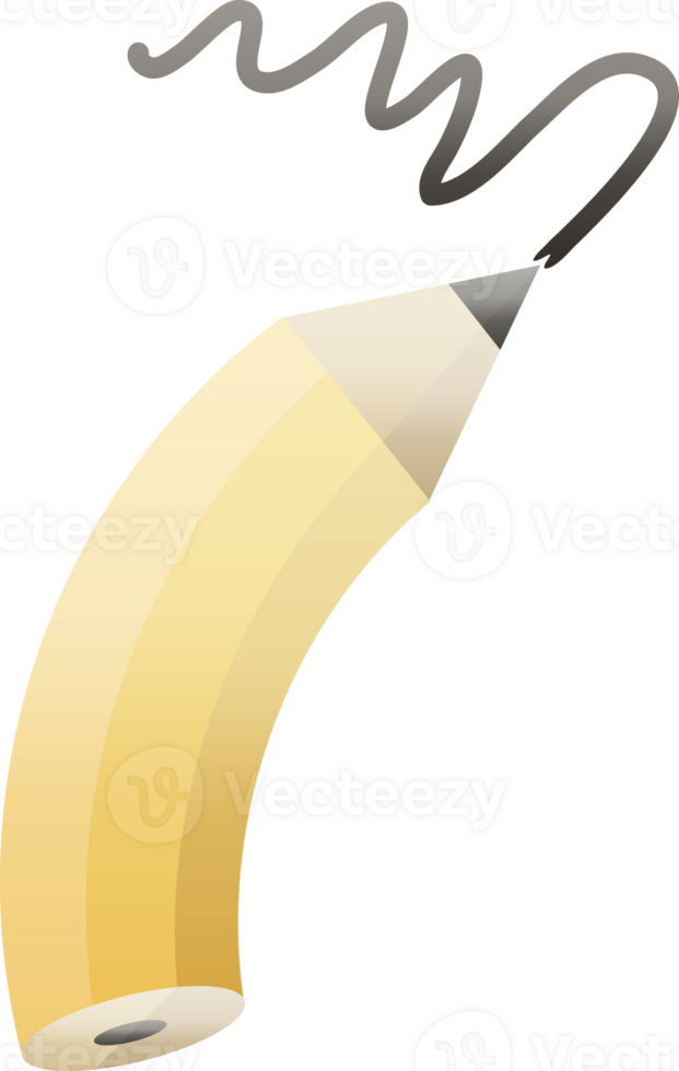Flat colour illustration of a pencil drawing a line png