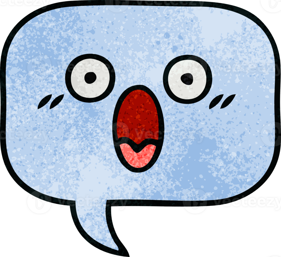 retro grunge texture cartoon of a speech bubble png