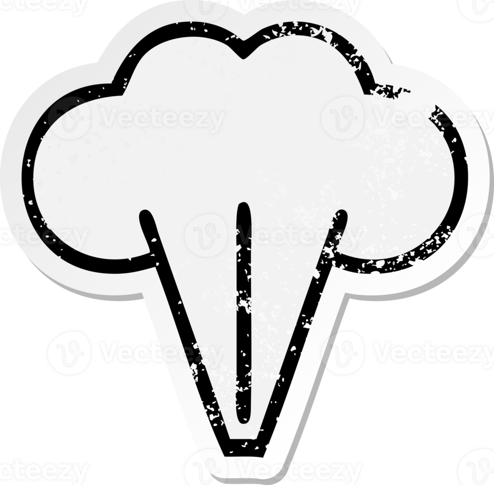 distressed sticker of a cute cartoon steam png