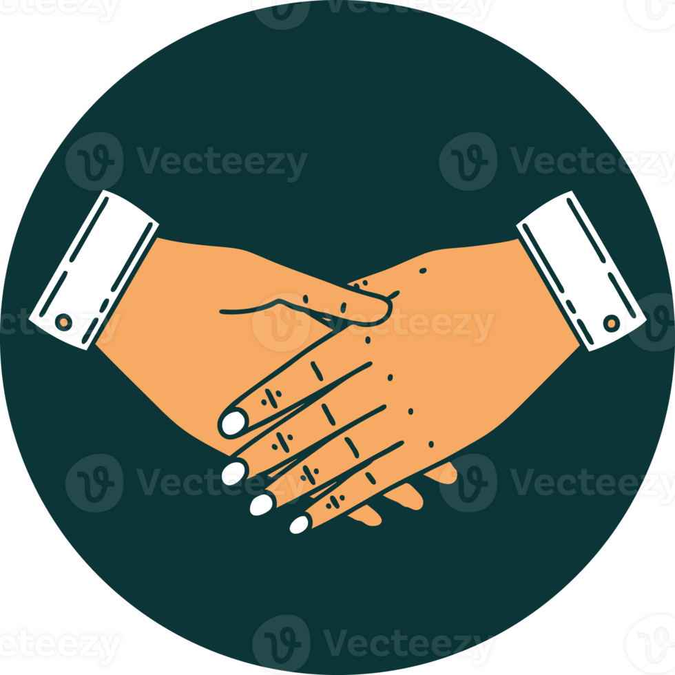iconic tattoo style image of a pair of hands png