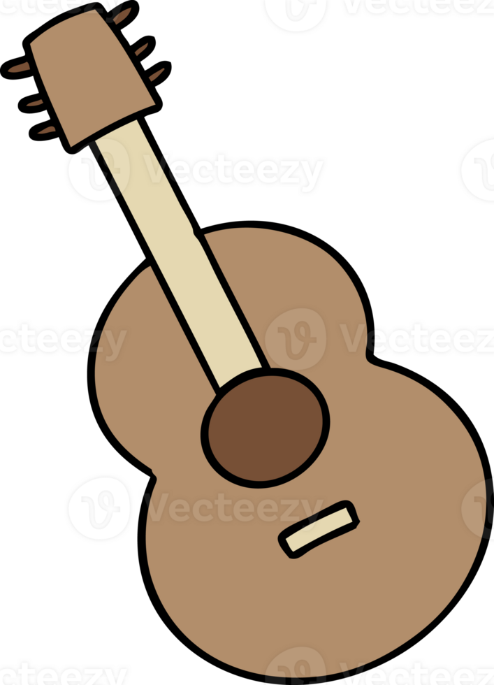 cartoon of an acoustic guitar png