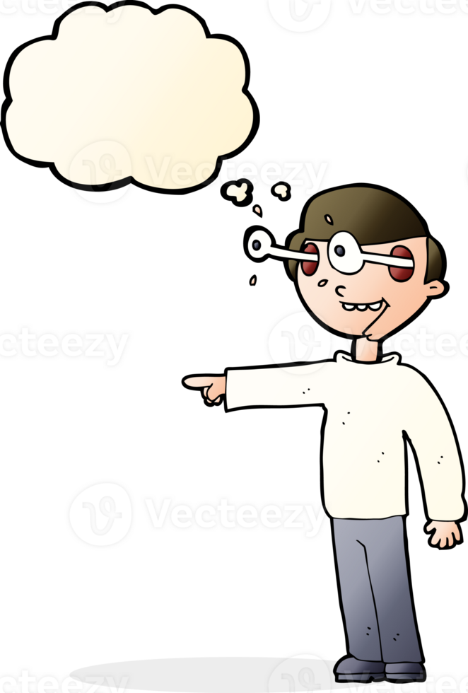 cartoon staring man with thought bubble png