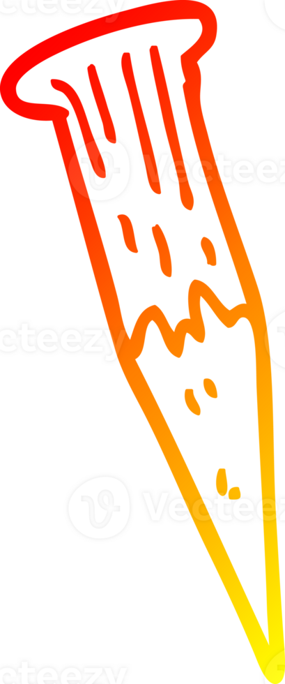 warm gradient line drawing of a cartoon wooden stake png