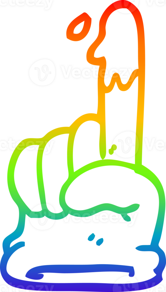 rainbow gradient line drawing of a cartoon medical glove png