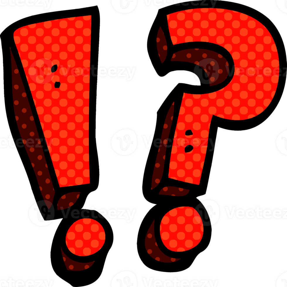 cartoon doodle question mark and exclamation mark png