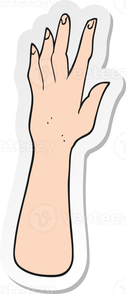 sticker of a cartoon hand png