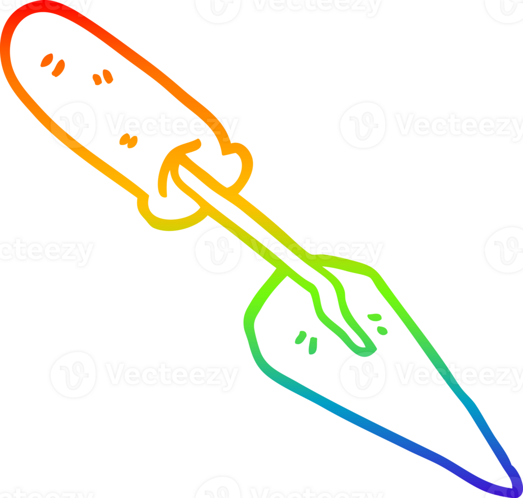 arcobaleno pendenza linea disegno di un' cartone animato cazzuola png