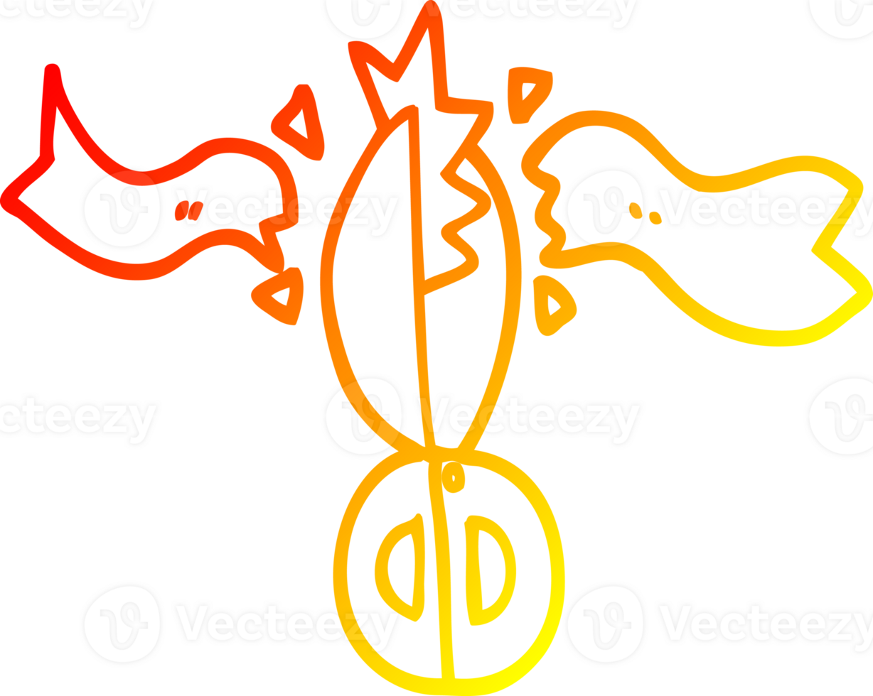 warm gradient line drawing of a cartoon ceremony scissors png