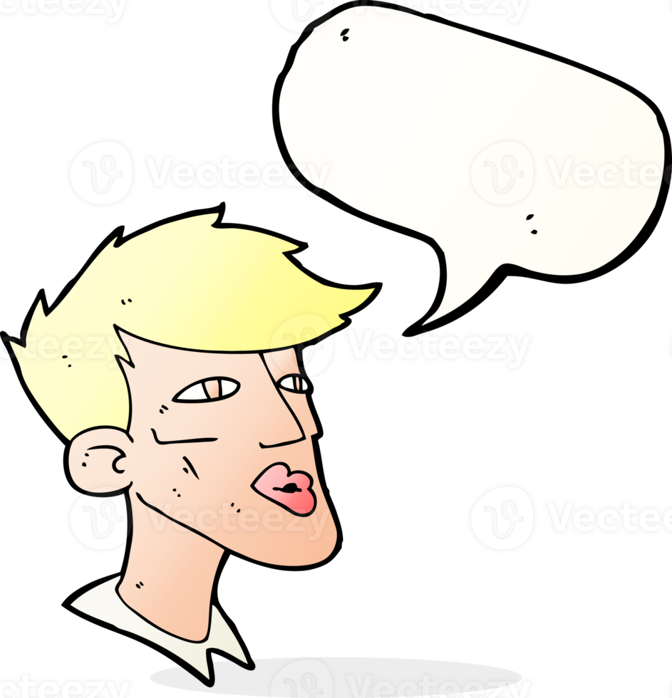 cartoon male model guy with speech bubble png