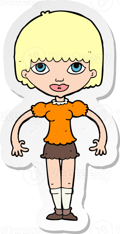 sticker of a cartoon girl png