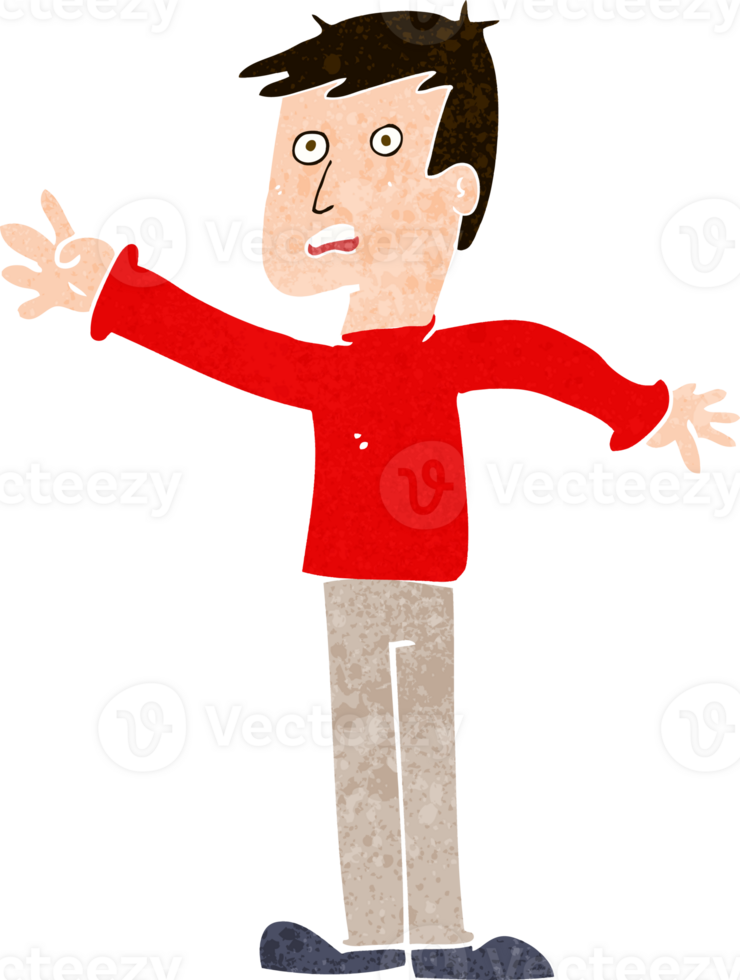 cartoon worried man reaching png