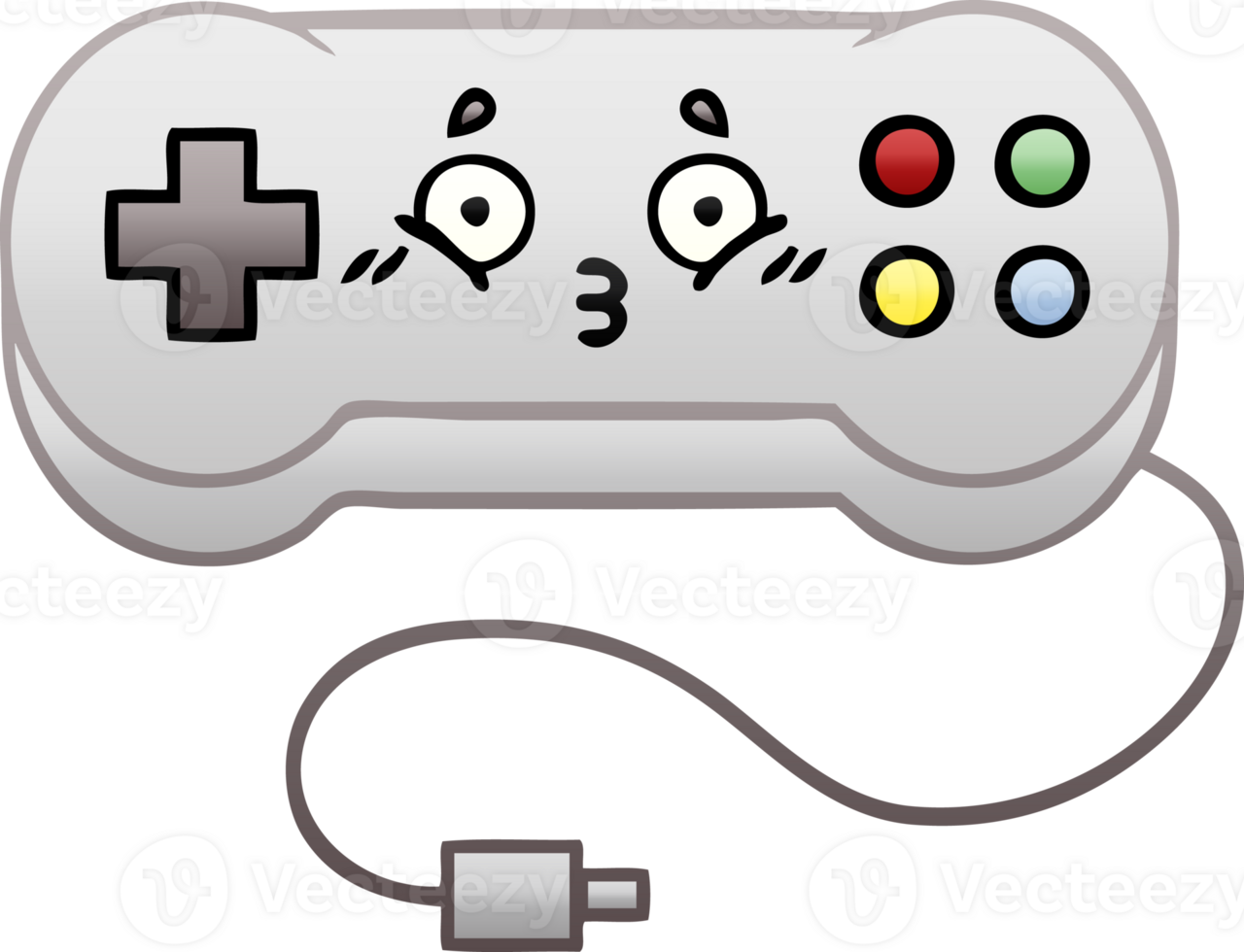 gradient shaded cartoon of a game controller png