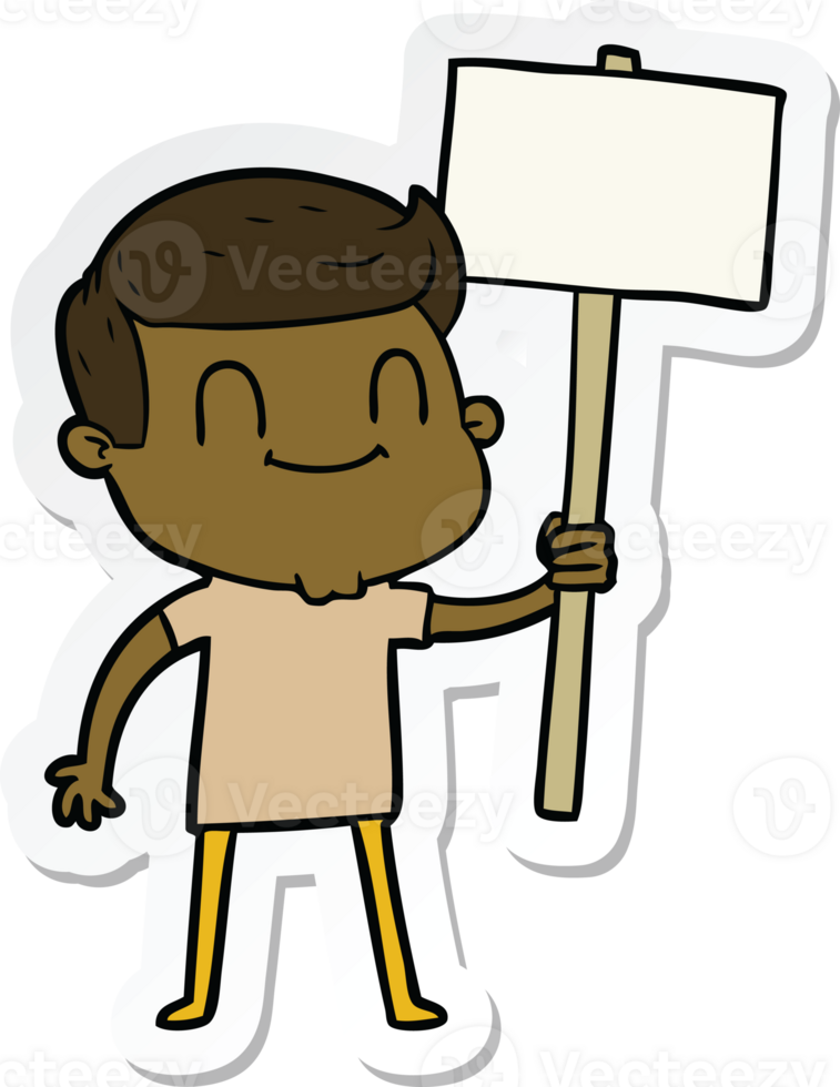 sticker of a cartoon friendly man png