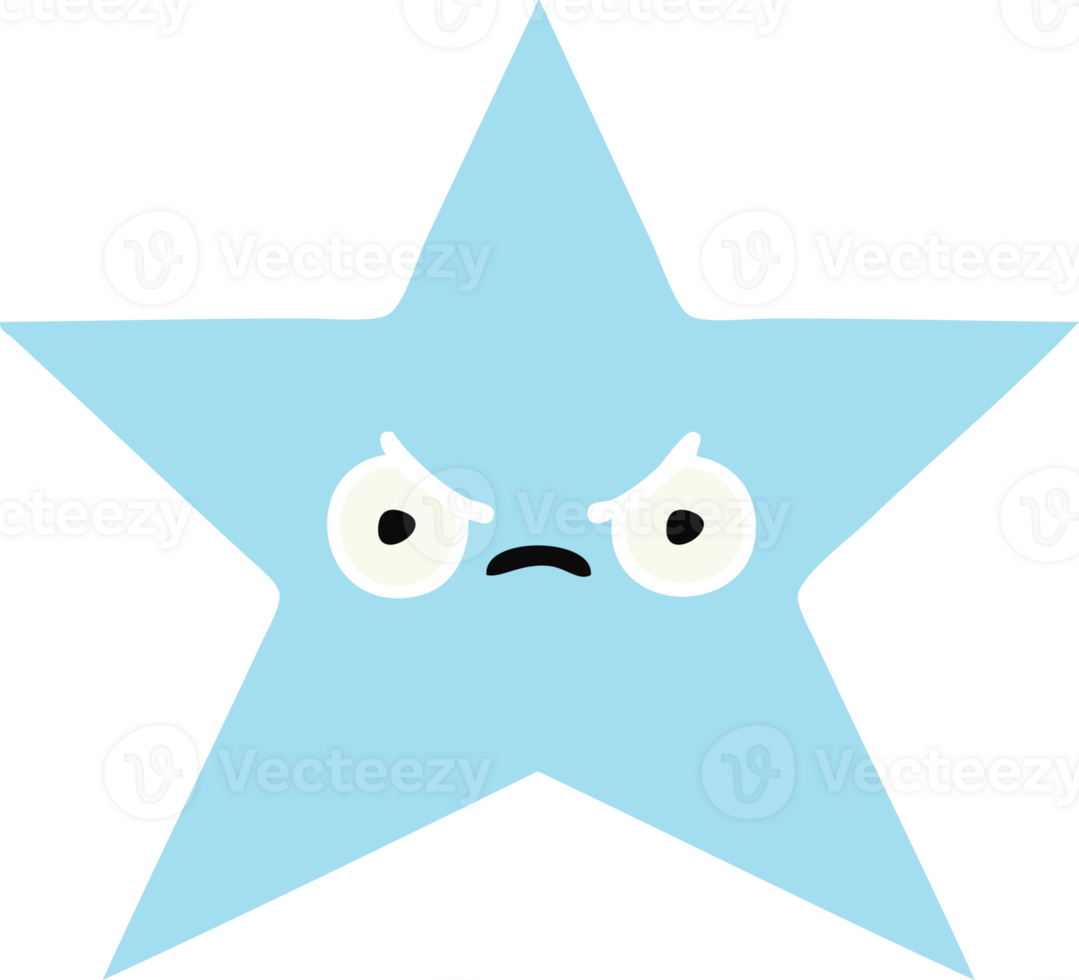 flat color retro cartoon of a star fish png
