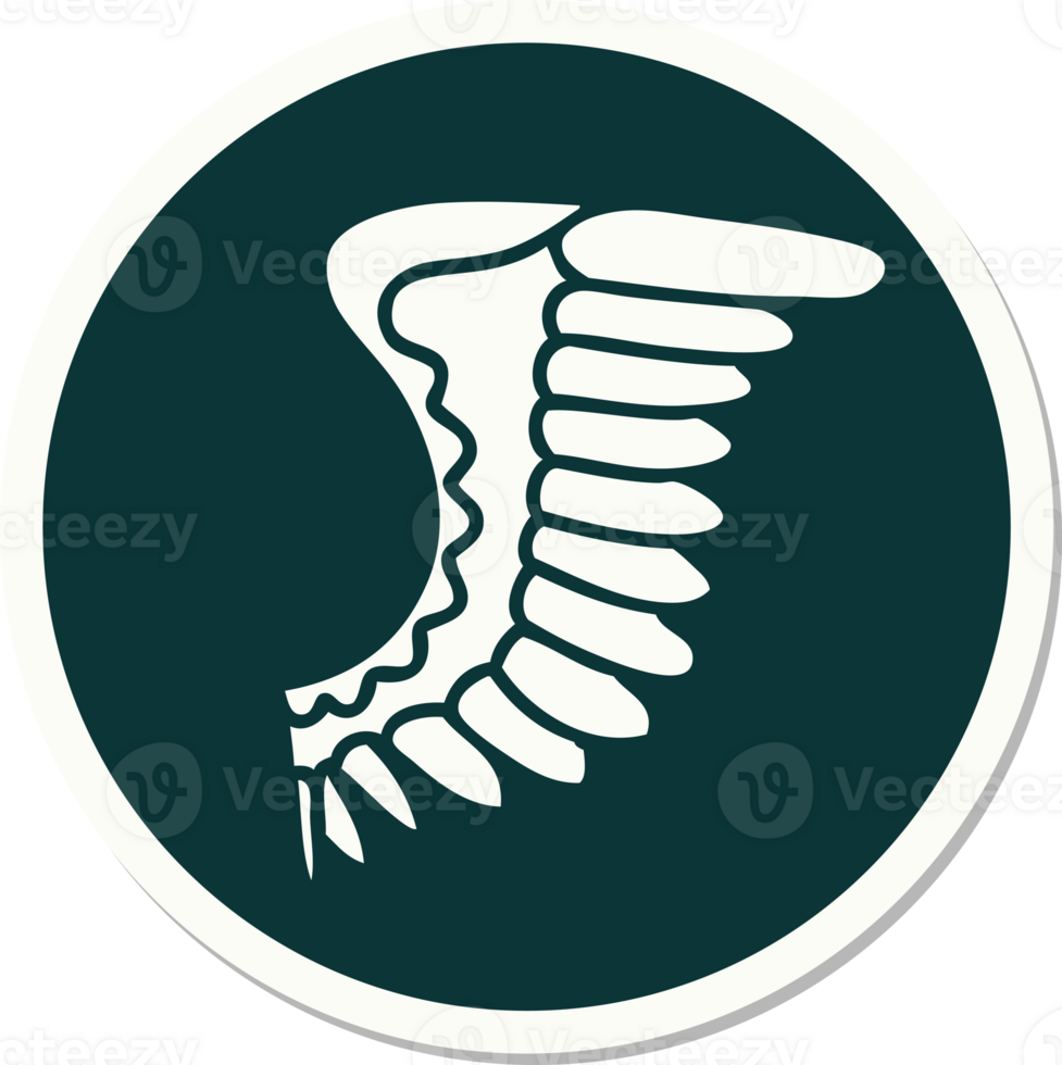 sticker of tattoo in traditional style of a wing png