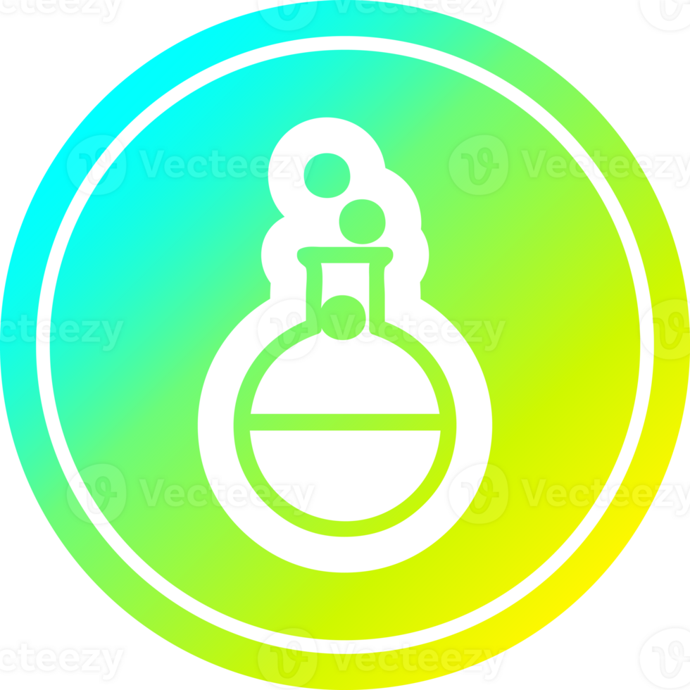science experiment circular icon with cool gradient finish png