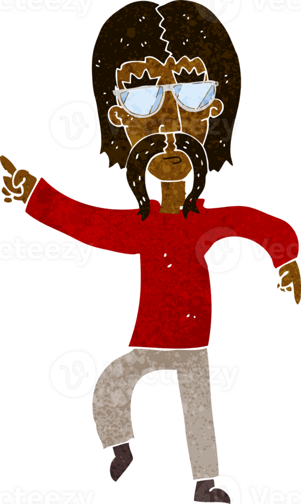 cartoon hippie man wearing glasses png