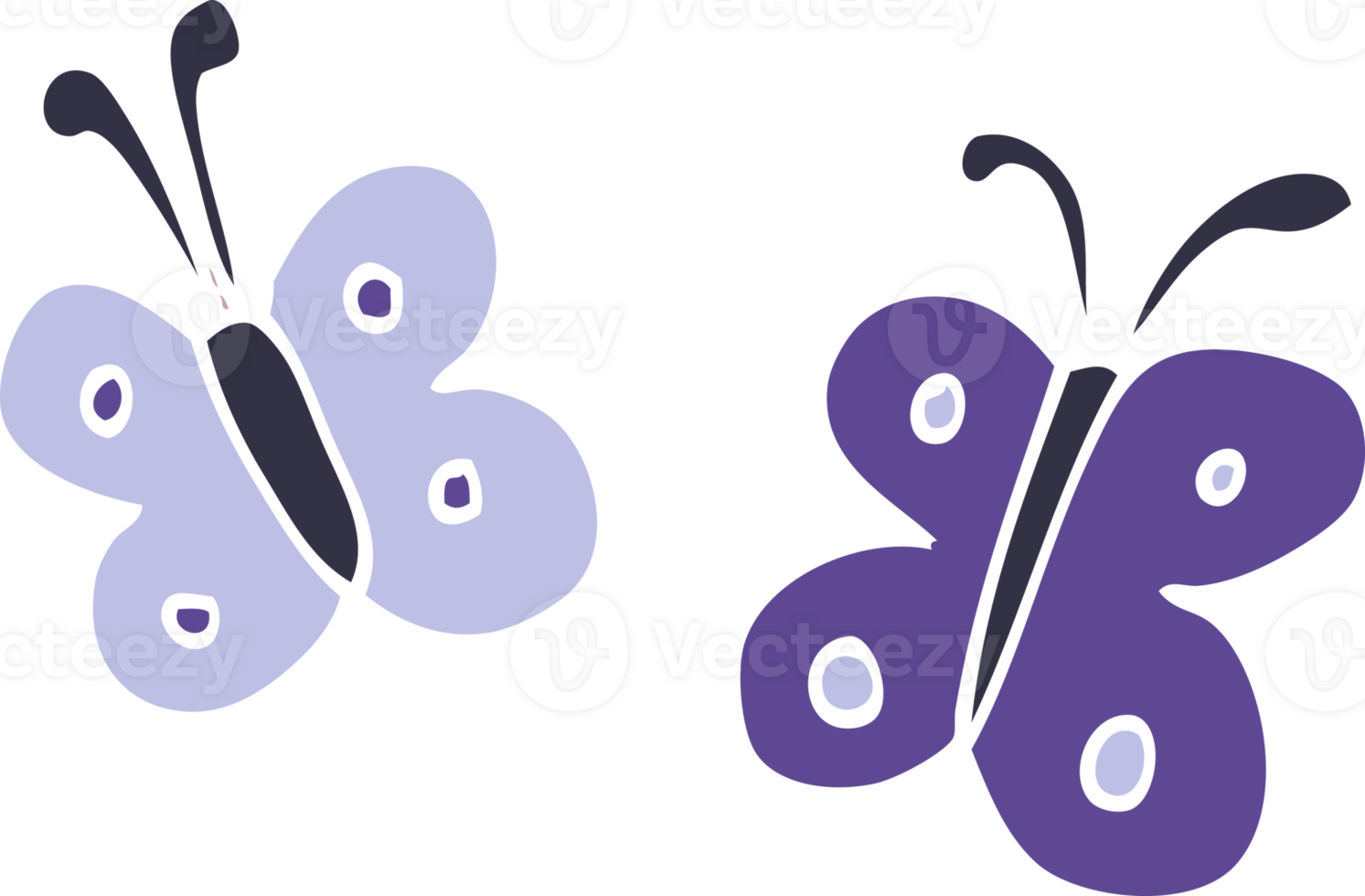 cartoon doodle butterfly png
