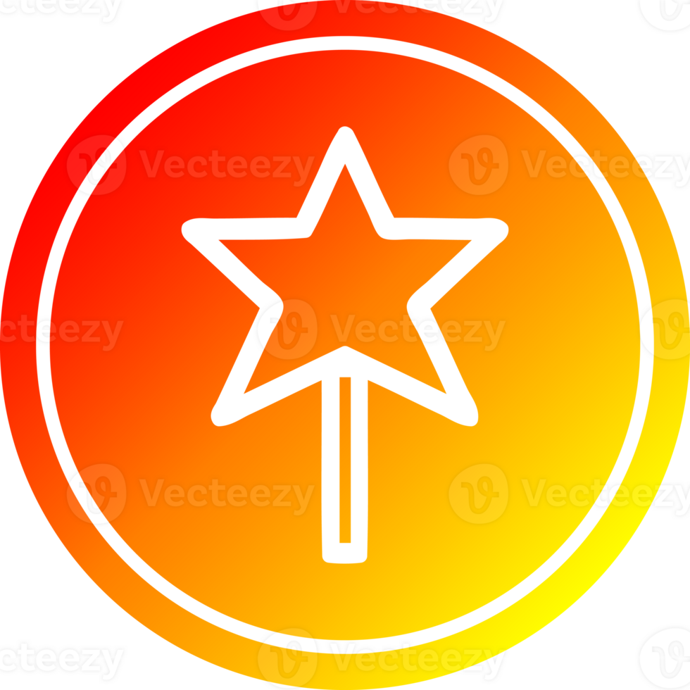 magic wand circular icon with warm gradient finish png