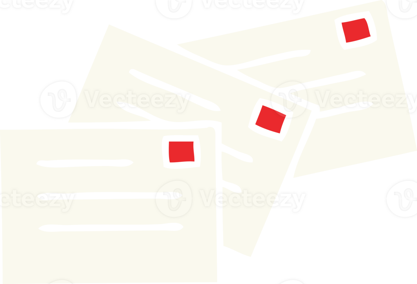 flat color retro cartoon of a letters png