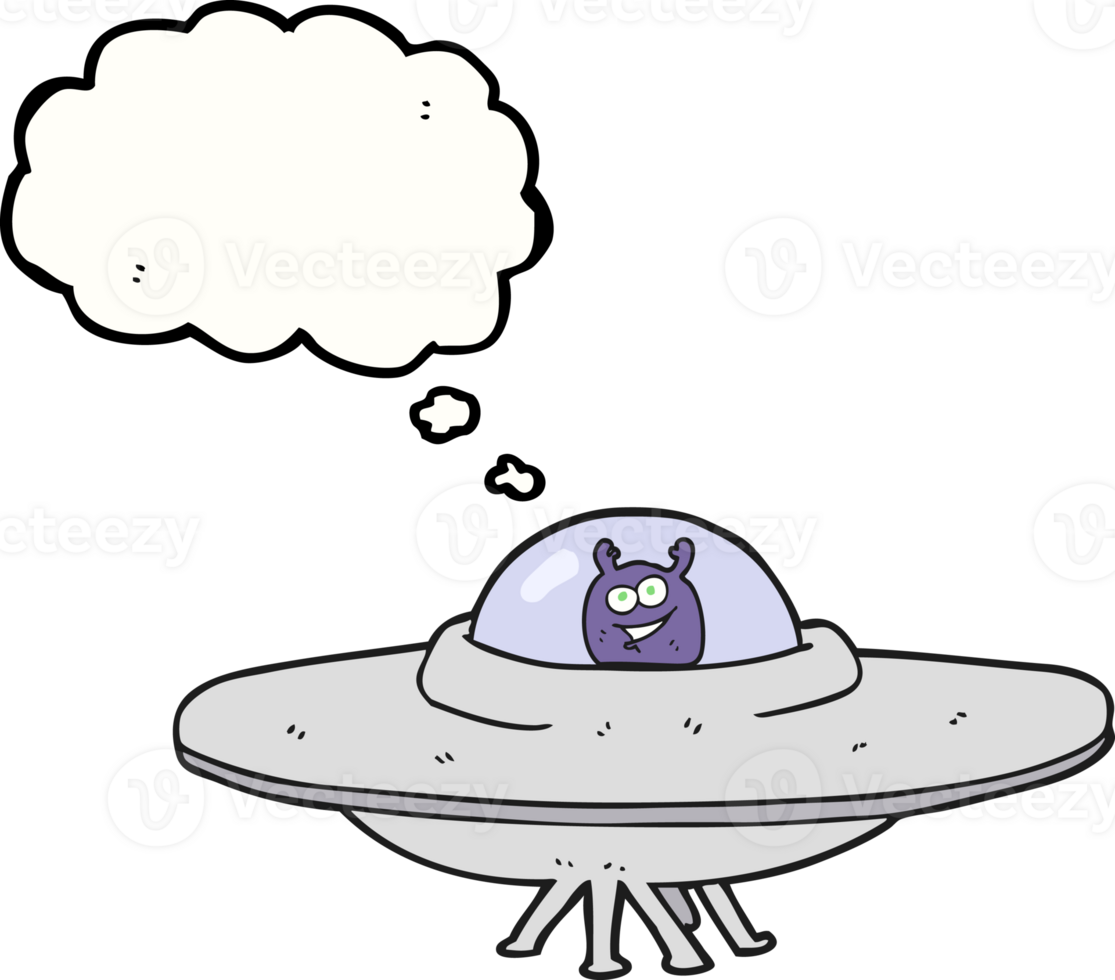 drawn thought bubble cartoon flying saucer png