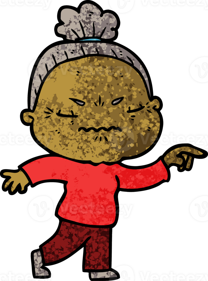 cartoon annoyed old lady png