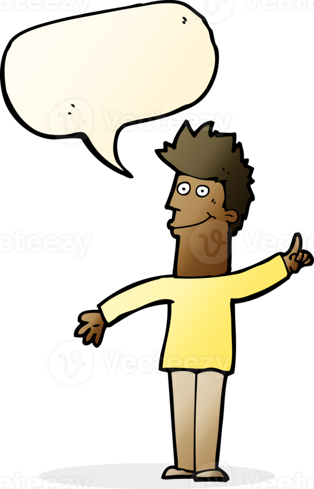 cartoon man with idea with speech bubble png
