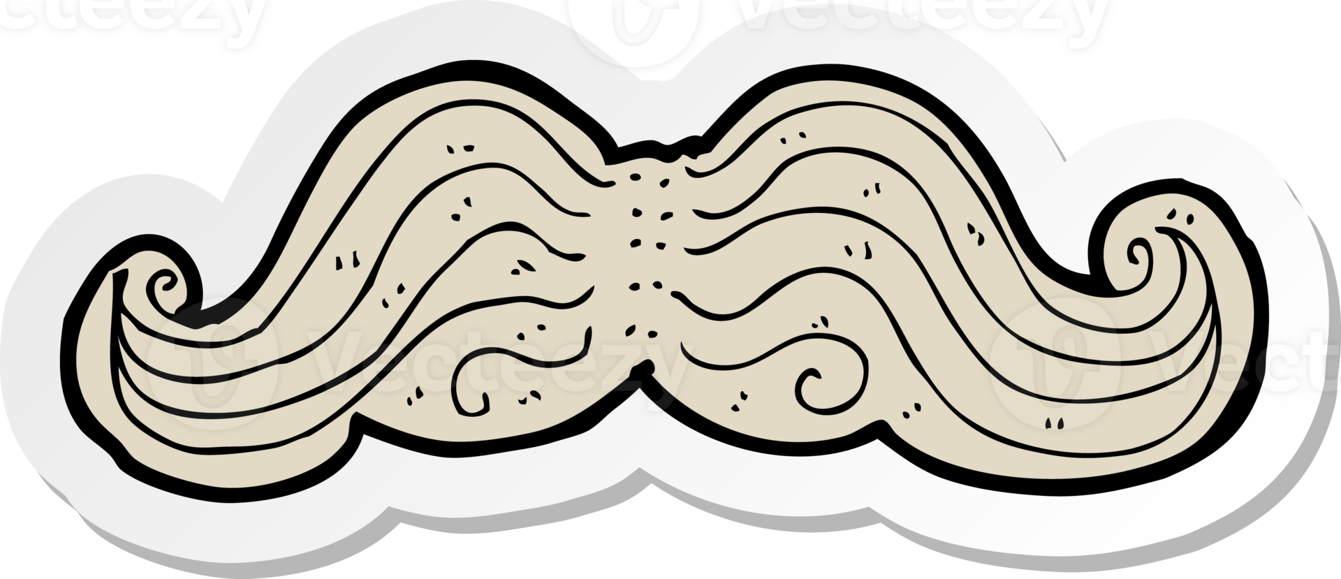 sticker of a cartoon mustache png