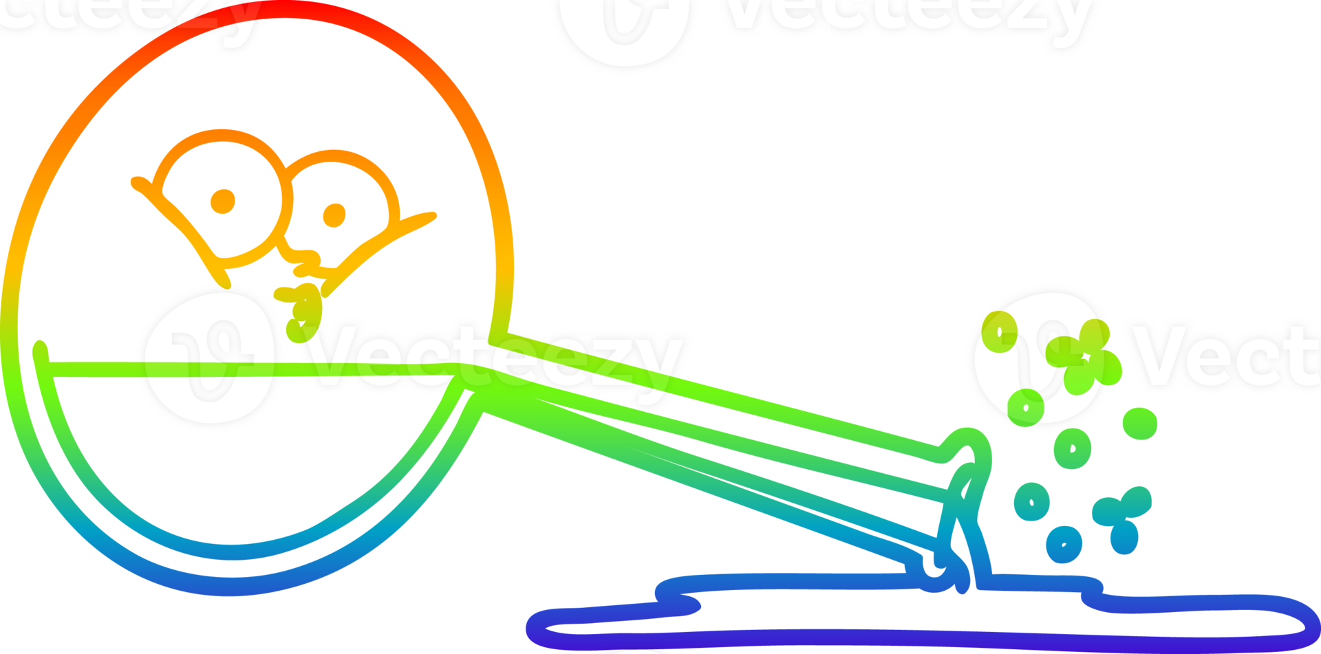 rainbow gradient line drawing of a cartoon spilled chemicals png