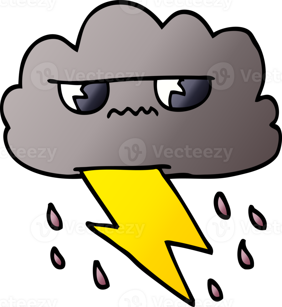 cartoon doodle angry storm cloud png