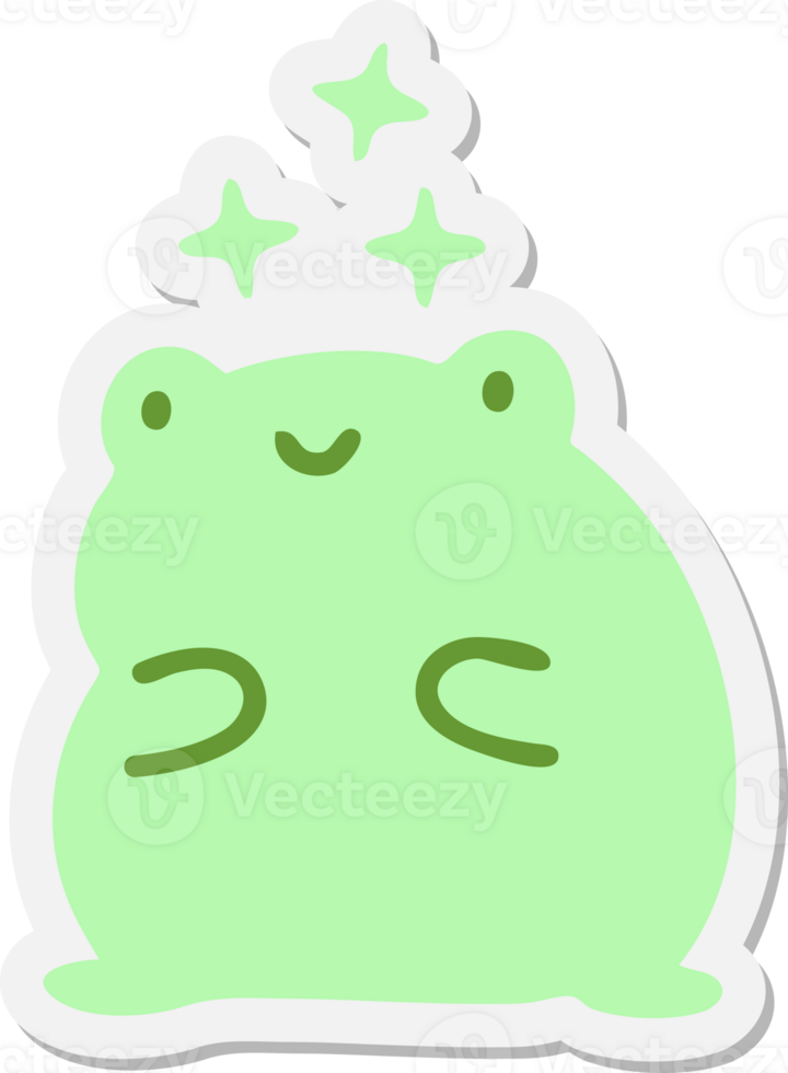 cute amazed frog sticker png