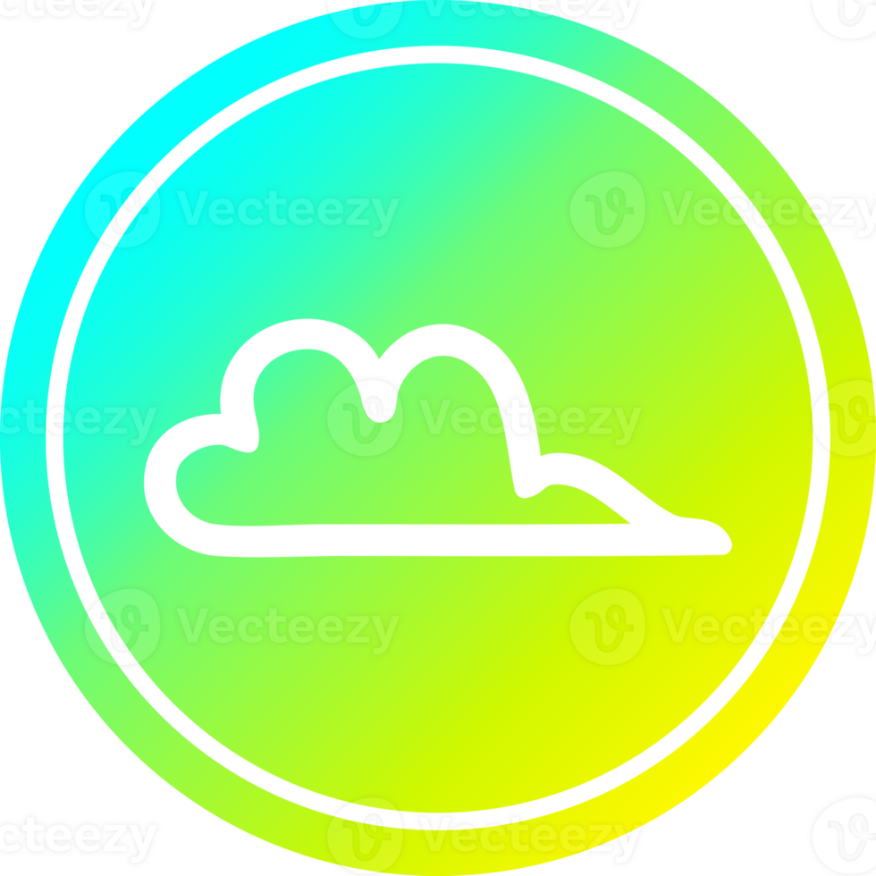 weather cloud circular icon with cool gradient finish png