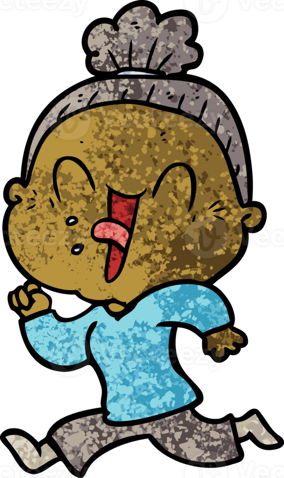 cartoon happy old woman png