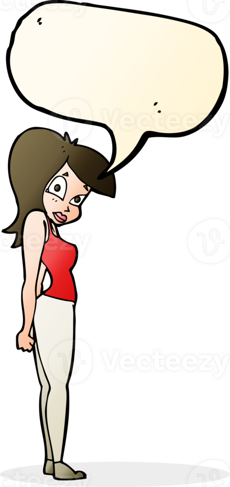 cartoon pretty woman  with speech bubble png