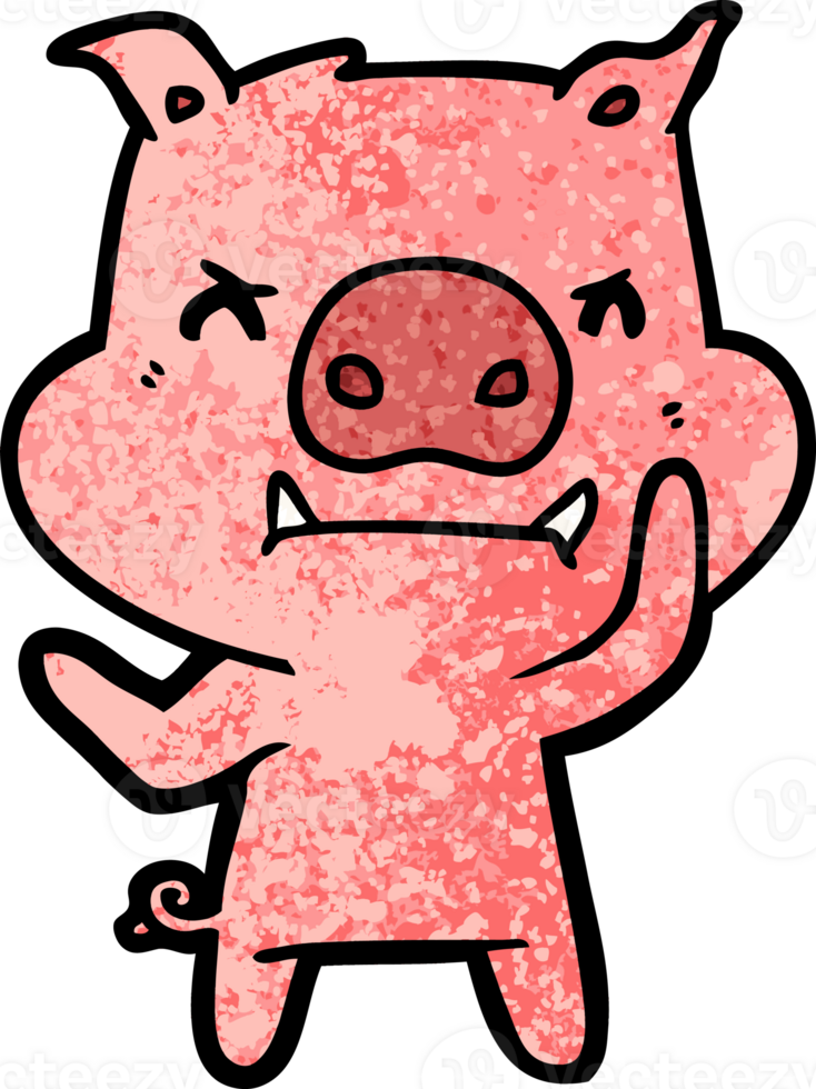 angry cartoon pig png