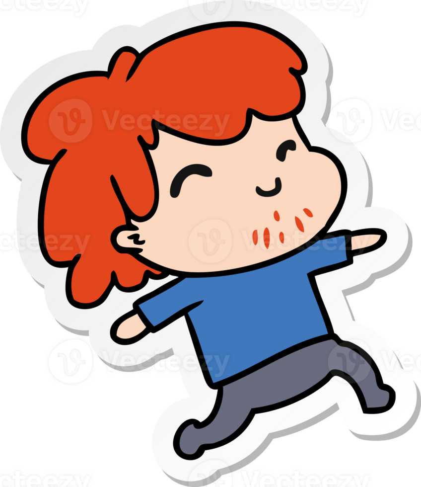 sticker cartoon illustration kawaii boy with stubble png