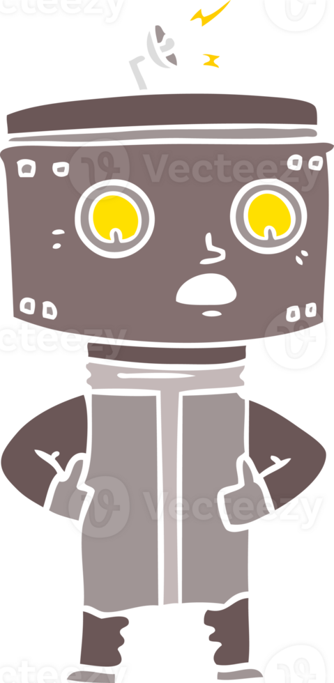 flat color style cartoon robot png