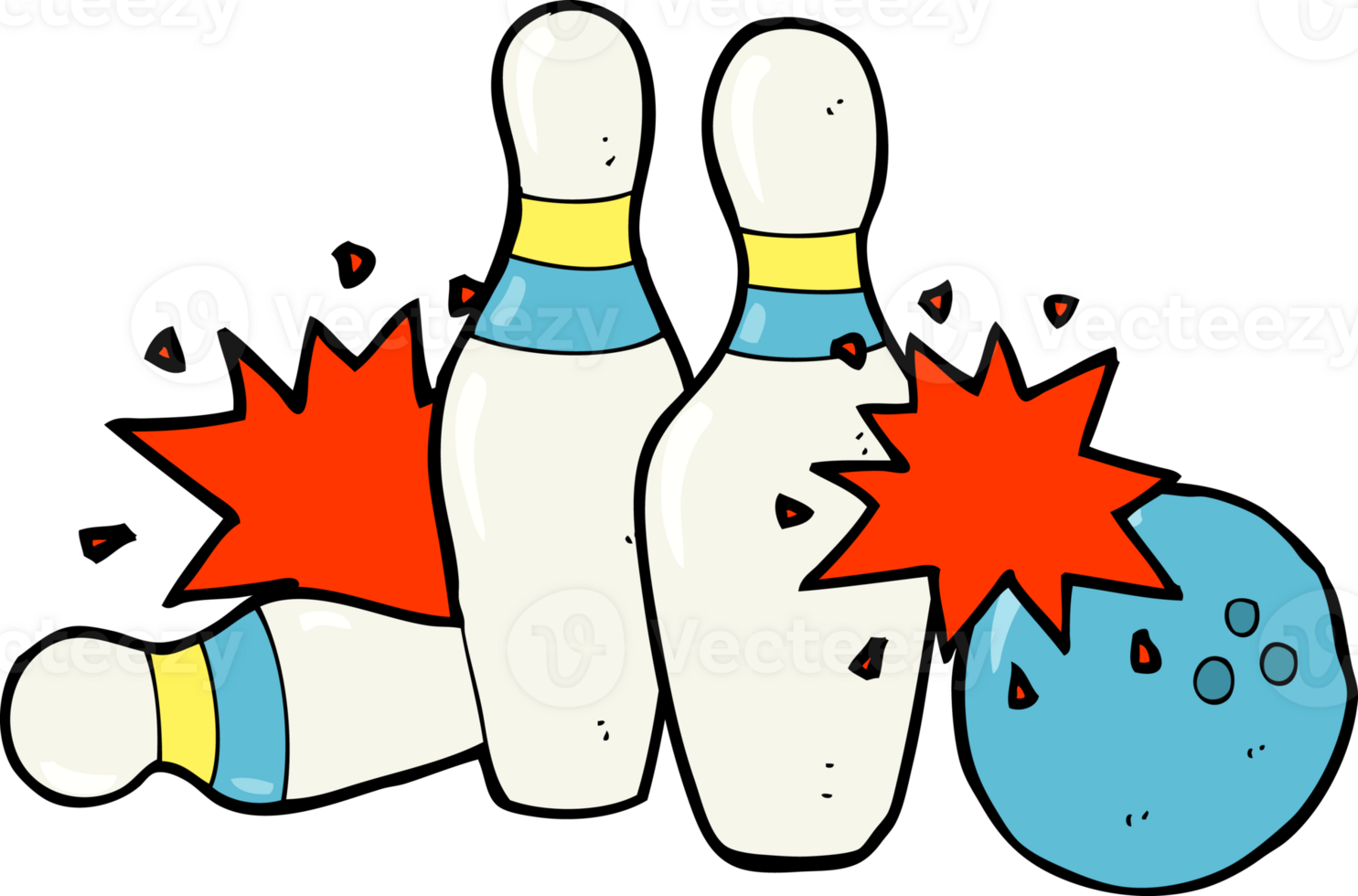 cartoon bowling ball and skittles png