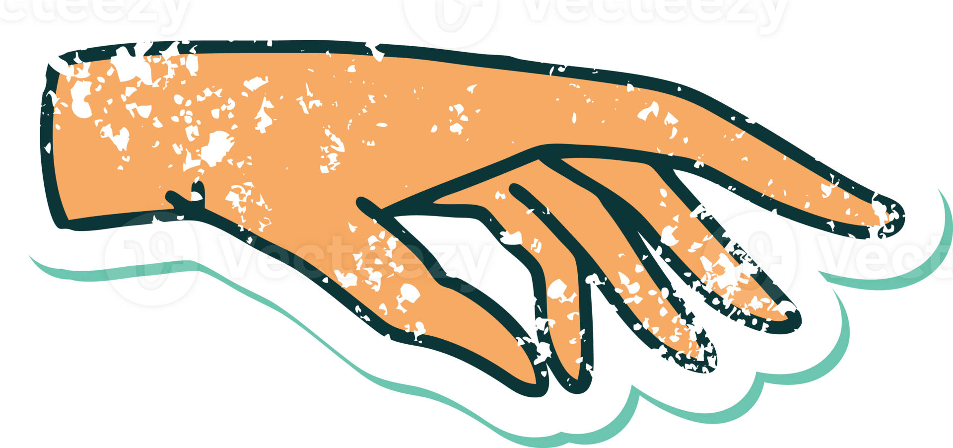 iconic distressed sticker tattoo style image of a hand png