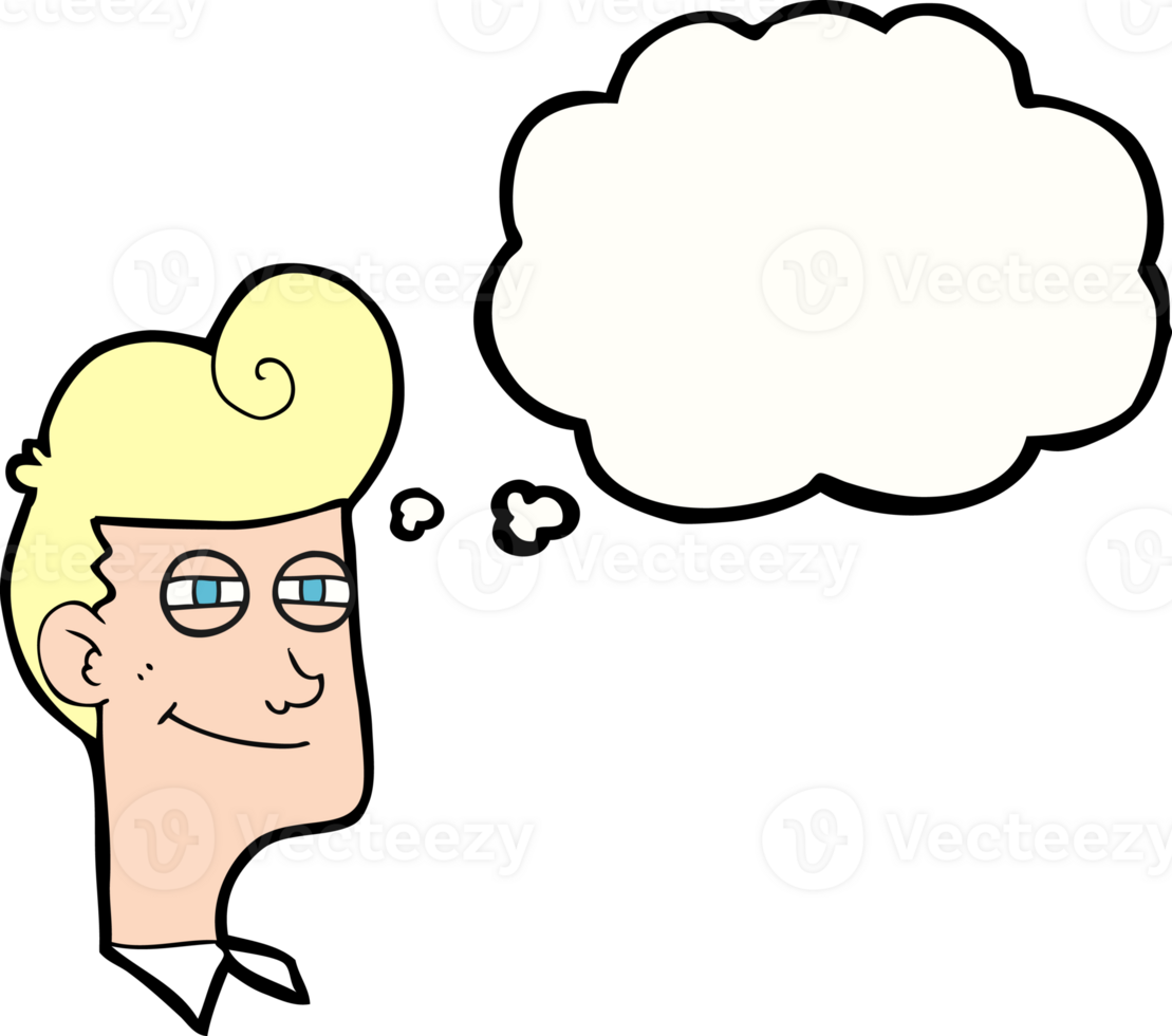 drawn thought bubble cartoon smiling man png